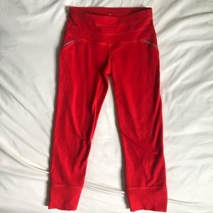 athleta cropped red leggings